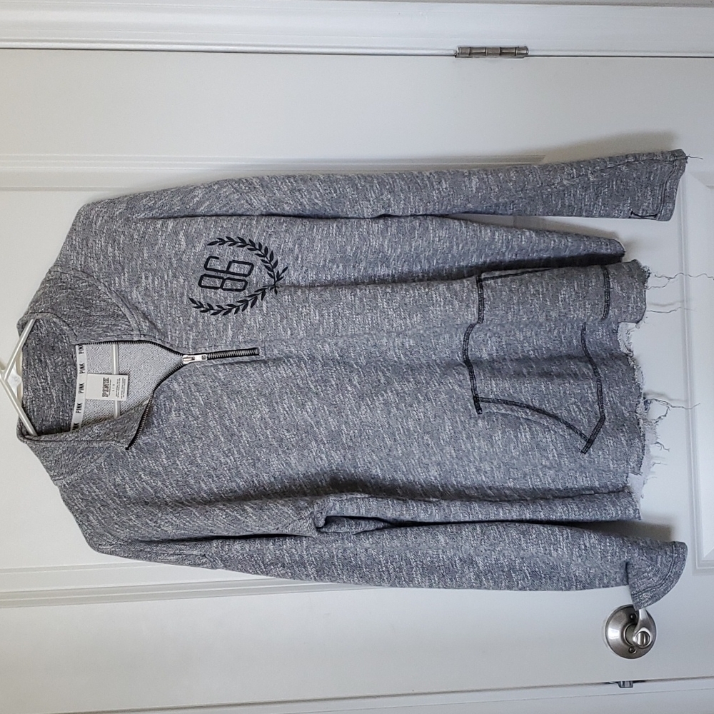 Victoria's secret pink 86 grey zipup pullover